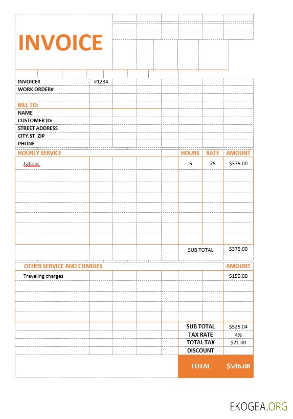Modèle de facture de service de conseil